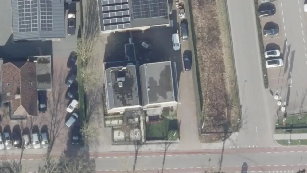 Luchtfoto van de omgeving van Argos Lienden aan de Adelsweg 12. Nog geen foto's van de locatie zelf.