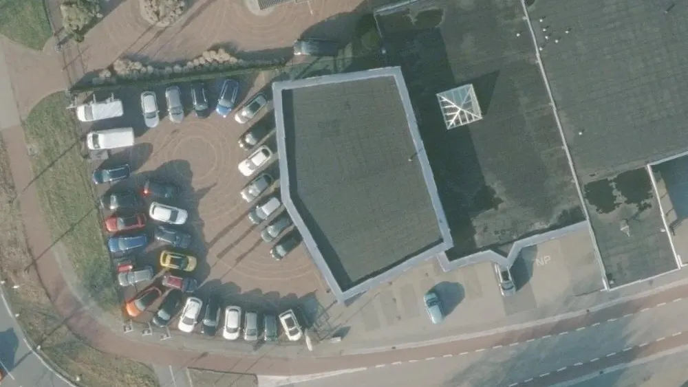 Luchtfoto van de omgeving van Argos Rijssen aan de Jutestraat 3. Nog geen foto's van de locatie zelf.
