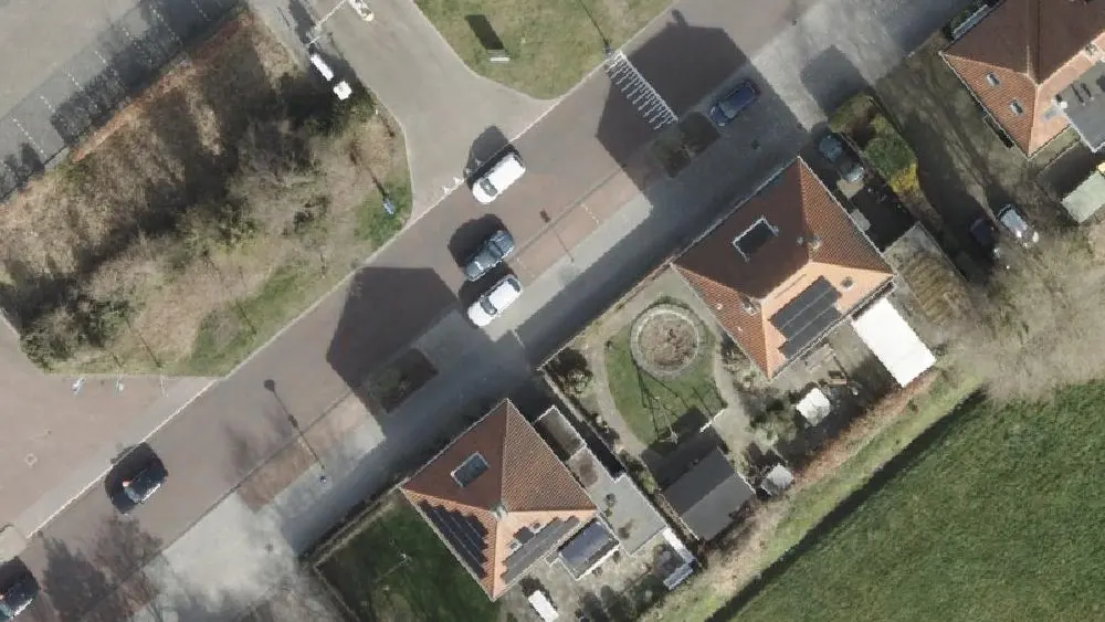 Luchtfoto van de omgeving van Argos Sneek aan de Kanaalstraat 22A. Nog geen foto's van de locatie zelf.