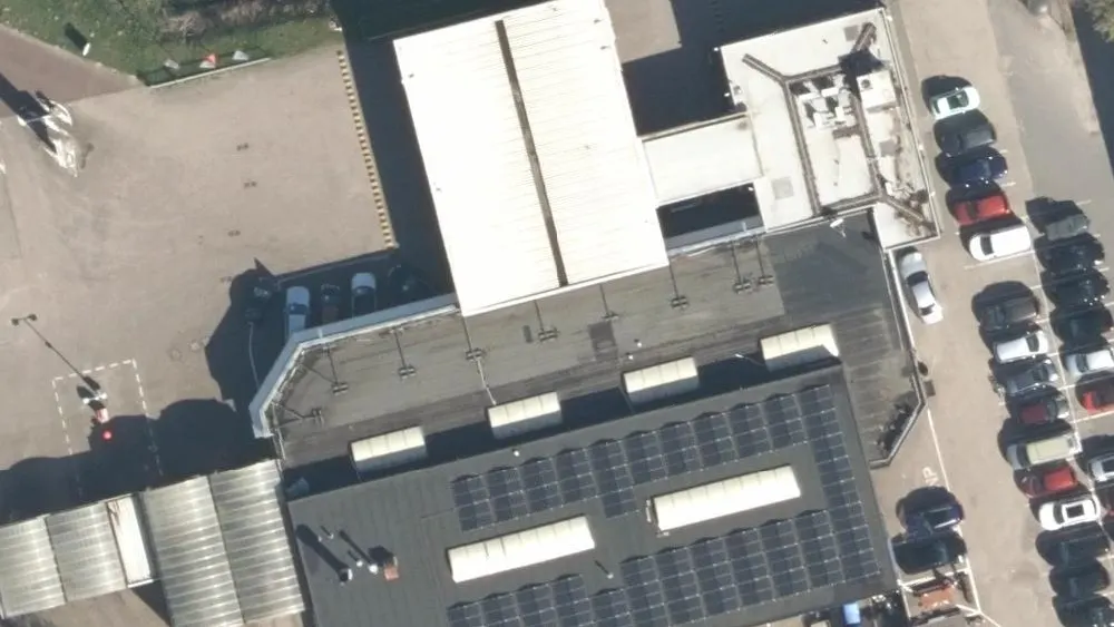 Luchtfoto van de omgeving van AVIA Nuenen Europalaan aan de Europalaan 2. Nog geen foto's van de locatie zelf.