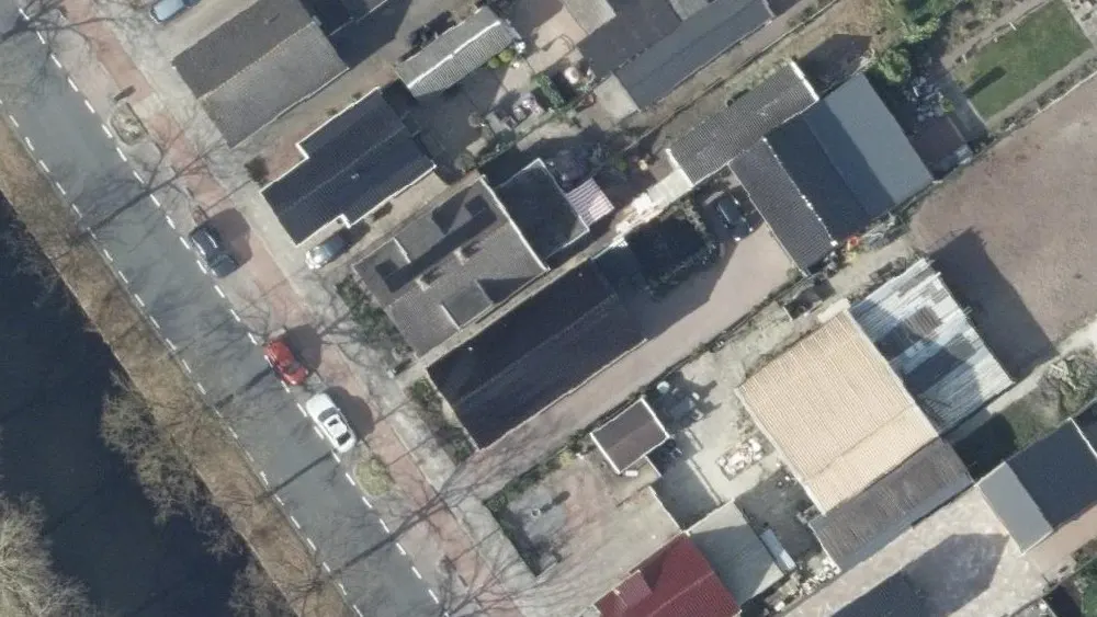 Luchtfoto van de omgeving van AVIA XPress Musselkanaal aan de Schoolstraat 144 -145. Nog geen foto's van de locatie zelf.