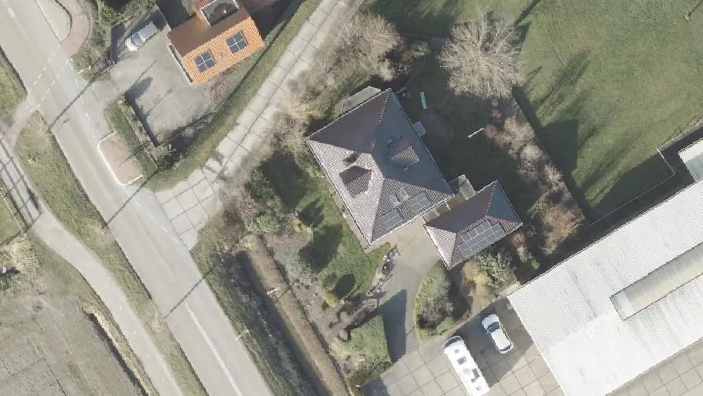 Luchtfoto van de omgeving van Tamoil Express Anna Paulowna aan de Kerkweg 5 A. Nog geen foto's van de locatie zelf.