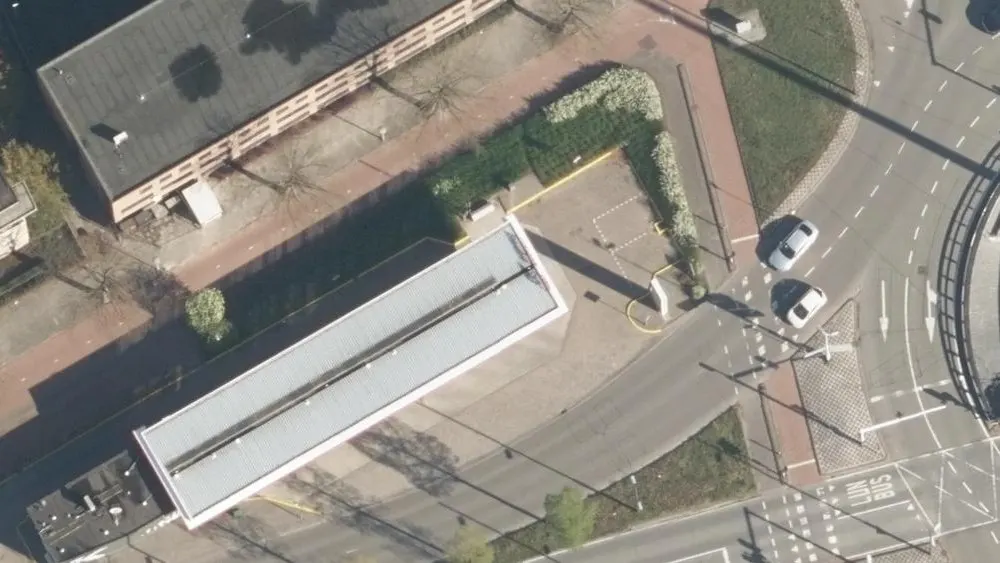 Luchtfoto van de omgeving van Bp Express Eindhoven aan de Noord Brabantlaan 4A. Nog geen foto's van de locatie zelf.