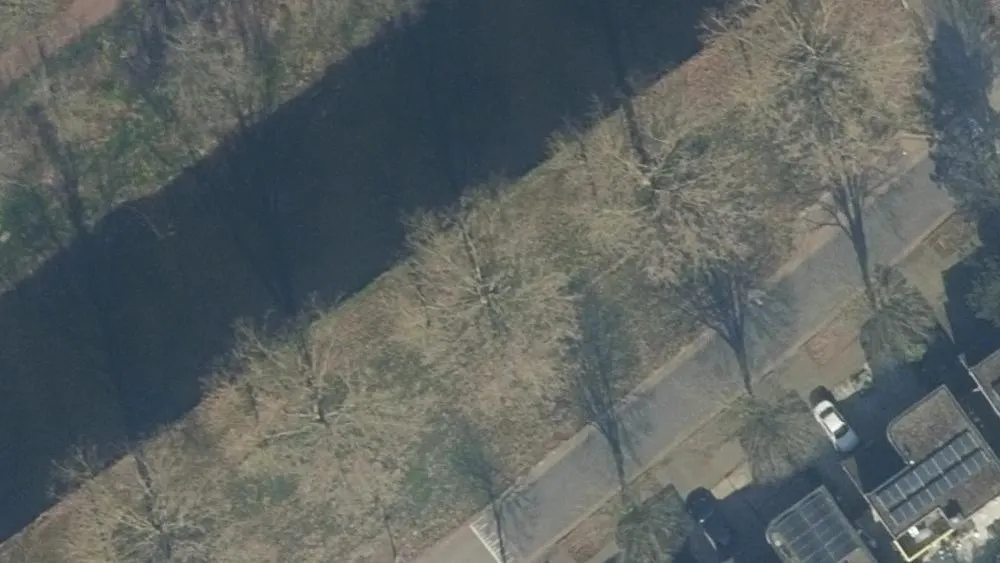 Luchtfoto van de omgeving van Loogman Almere aan de De Huchtstraat 31. Nog geen foto's van de locatie zelf.