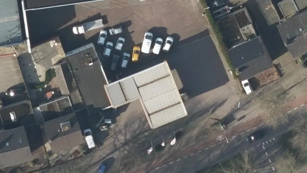 Luchtfoto van de omgeving van Shell Station Hertogensingel aan de Hertogensingel 89. Nog geen foto's van de locatie zelf.