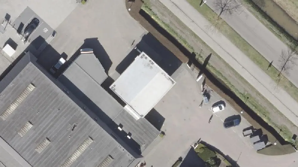 Luchtfoto van de omgeving van Shell Station Speerstra Workum aan de Spoardyk 70. Nog geen foto's van de locatie zelf.