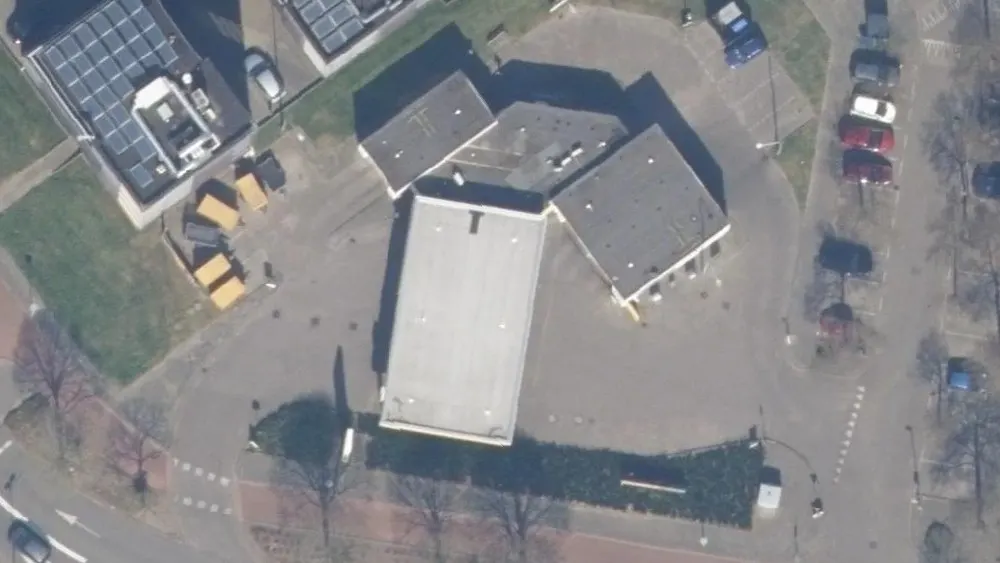 Luchtfoto van de omgeving van Shell Station Zevenkamp aan de Zevenkampse Ring 551. Nog geen foto's van de locatie zelf.