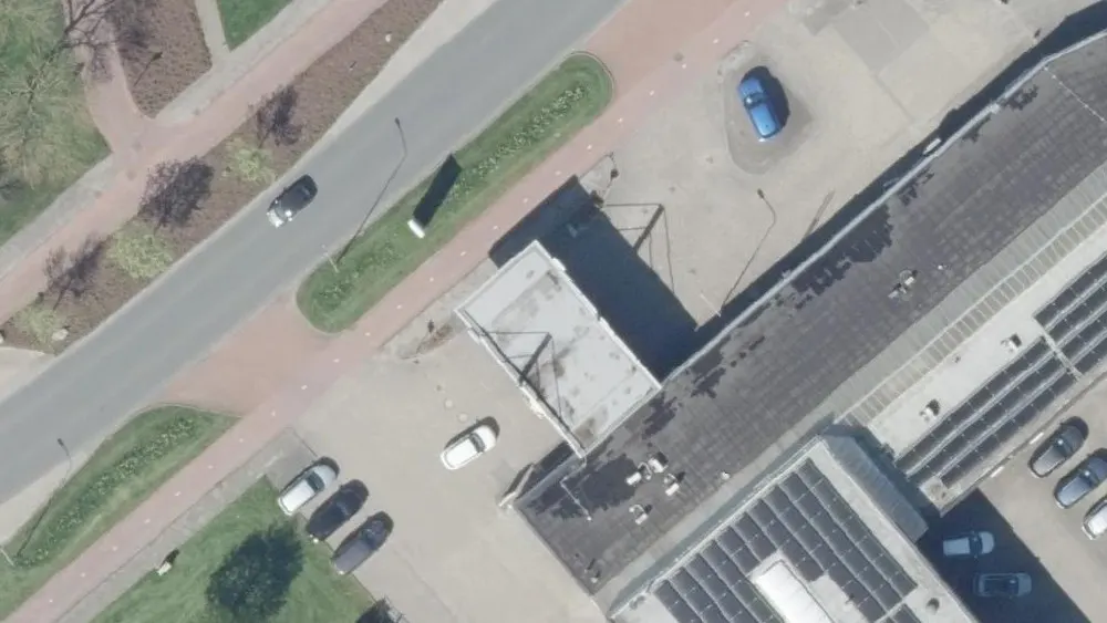 Luchtfoto van de omgeving van Shell Express Tolbert aan de Oldebertweg 30. Nog geen foto's van de locatie zelf.