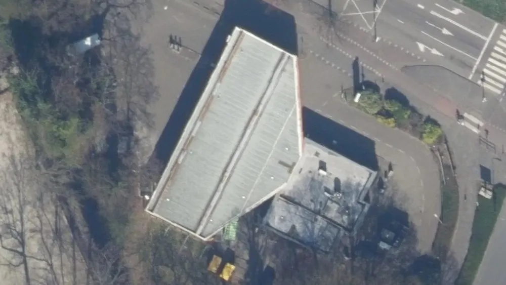 Luchtfoto van de omgeving van Shell Station Schaapweg aan de Schaapweg 1. Nog geen foto's van de locatie zelf.