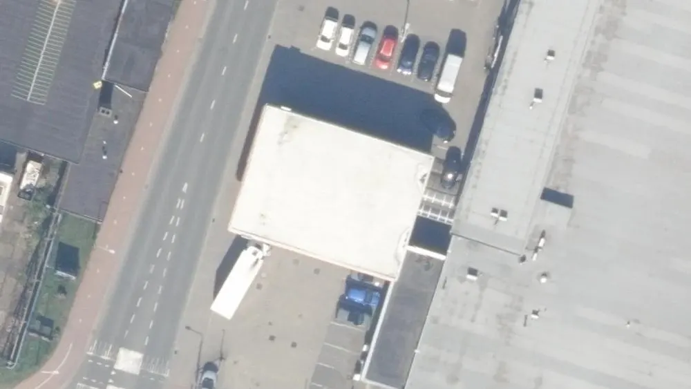 Luchtfoto van de omgeving van Shell Kooijman Vianen aan de Stuartweg 7. Nog geen foto's van de locatie zelf.