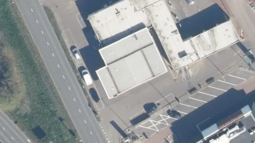 Luchtfoto van de omgeving van Shell Station Planetenbaan aan de Planetenbaan 202. Nog geen foto's van de locatie zelf.