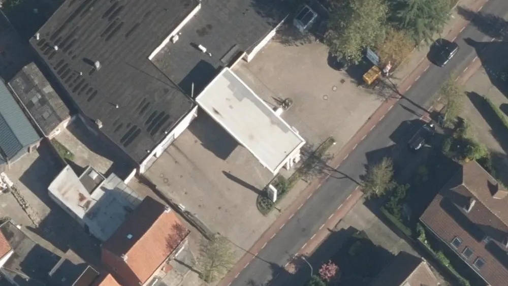 Luchtfoto van de omgeving van Shell Baarle Nassau aan de Alphenseweg 33 A. Nog geen foto's van de locatie zelf.