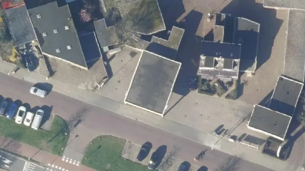 Luchtfoto van de omgeving van Shell Post Ijmuiden aan de Heerenduinweg 56. Nog geen foto's van de locatie zelf.