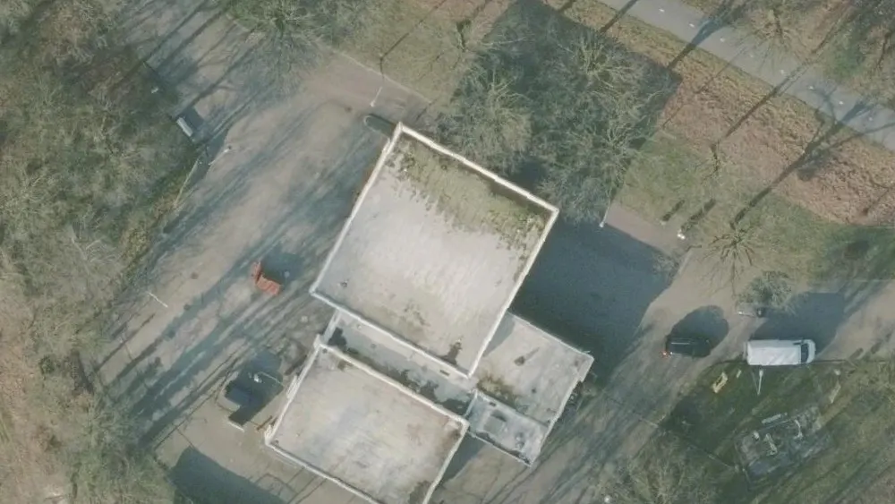 Luchtfoto van de omgeving van Shell Station De Thij aan de Schipleidelaan 3. Nog geen foto's van de locatie zelf.