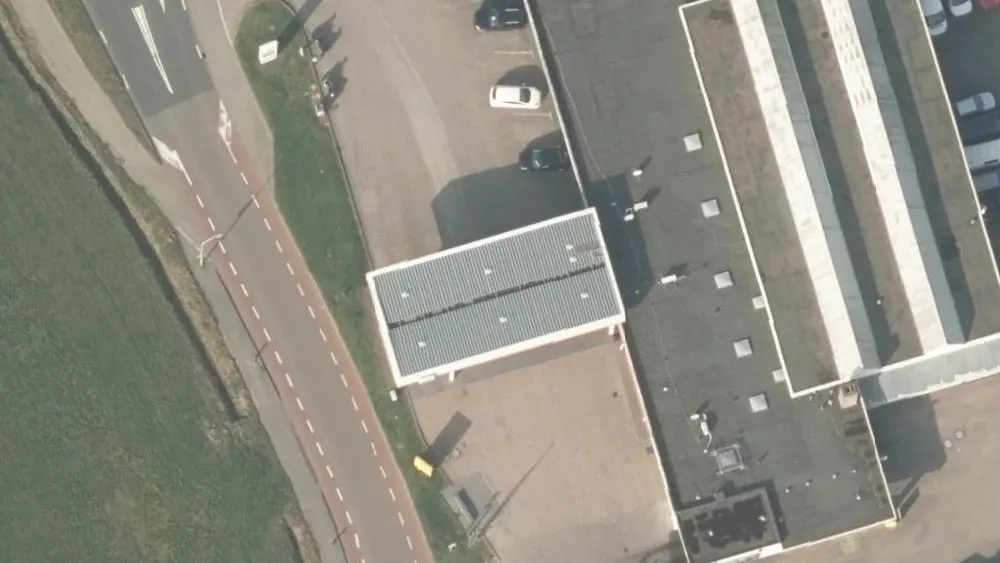Luchtfoto van de omgeving van Shell Station Linden aan de Ter Hofstadlaan 140. Nog geen foto's van de locatie zelf.