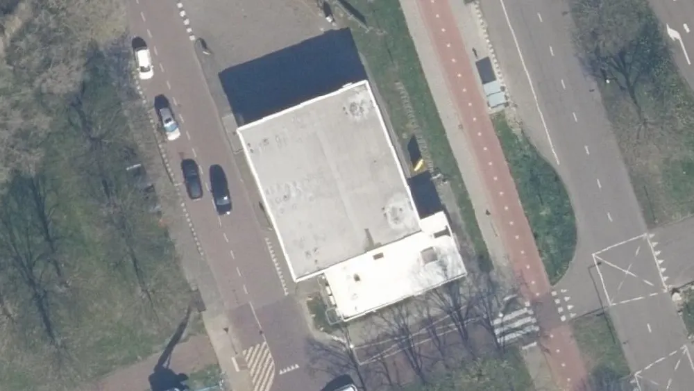 Luchtfoto van de omgeving van Shell Station Holy aan de Holysingel 5. Nog geen foto's van de locatie zelf.