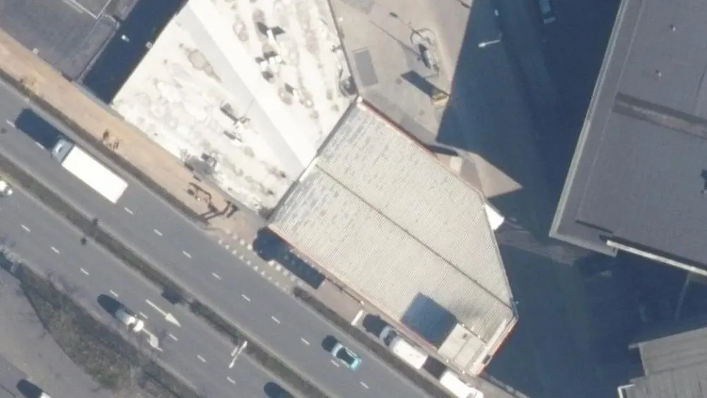 Luchtfoto van de omgeving van Shell Station Serva aan de Nijverheidsweg-Noord 24. Nog geen foto's van de locatie zelf.