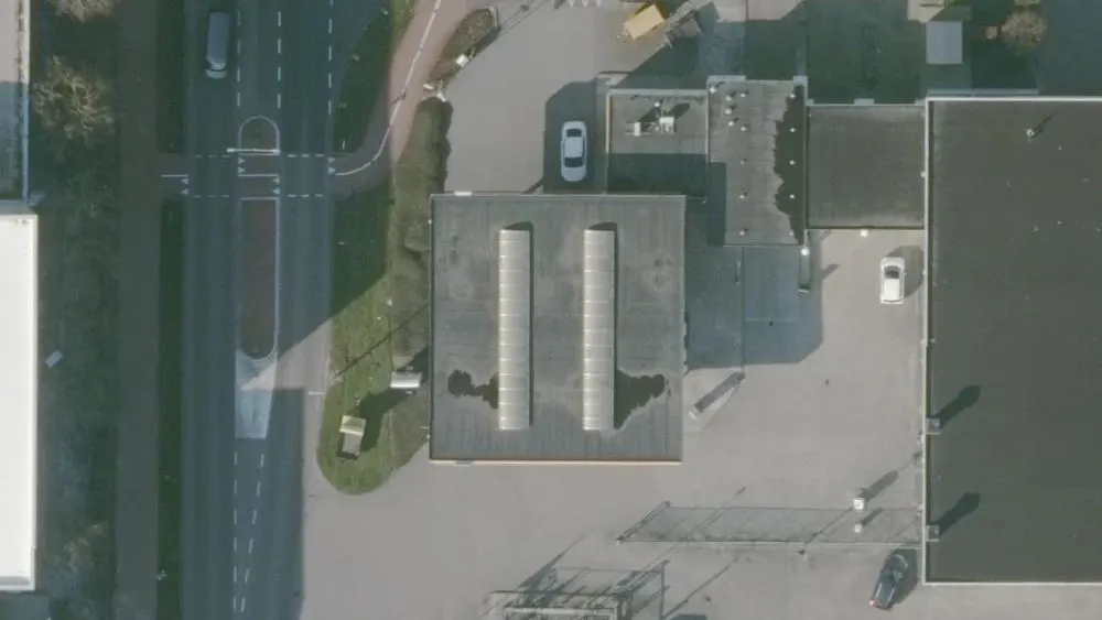 Luchtfoto van de omgeving van Shell Station Urk aan de Marsdiep 2. Nog geen foto's van de locatie zelf.