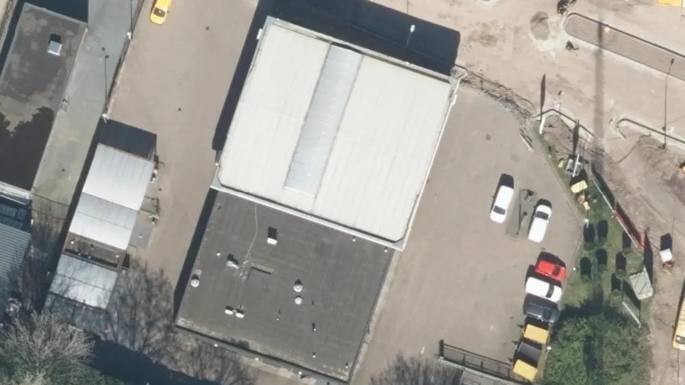 Luchtfoto van de omgeving van Shell Boxtel Ladonk aan de Industrieweg 18. Nog geen foto's van de locatie zelf.