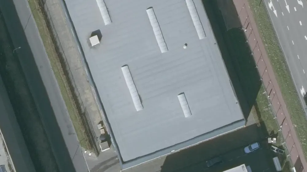 Luchtfoto van de omgeving van Washin7 Roosendaal aan de Blauwhekken 3c. Nog geen foto's van de locatie zelf.